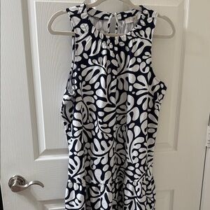 LOFT Black and White Patterned Dress